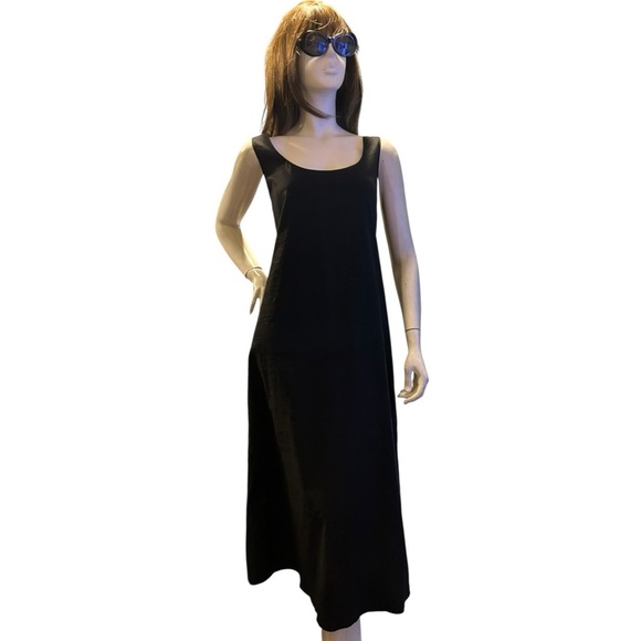 Theory Black Size L Linen Maxi Tank Dress - Picture 3 of 5